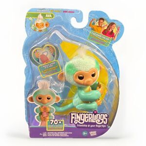 Fingerlings NEW Interactive Baby Teal Monkey “Ava” - Touch Reacts 70+ Sounds toy